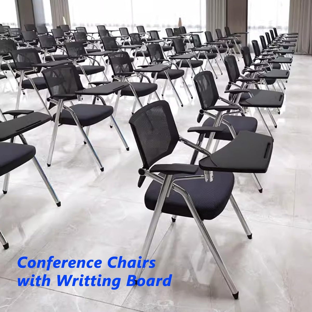 Orange Mesh Folding Stackable Chair with Writing Board N601
