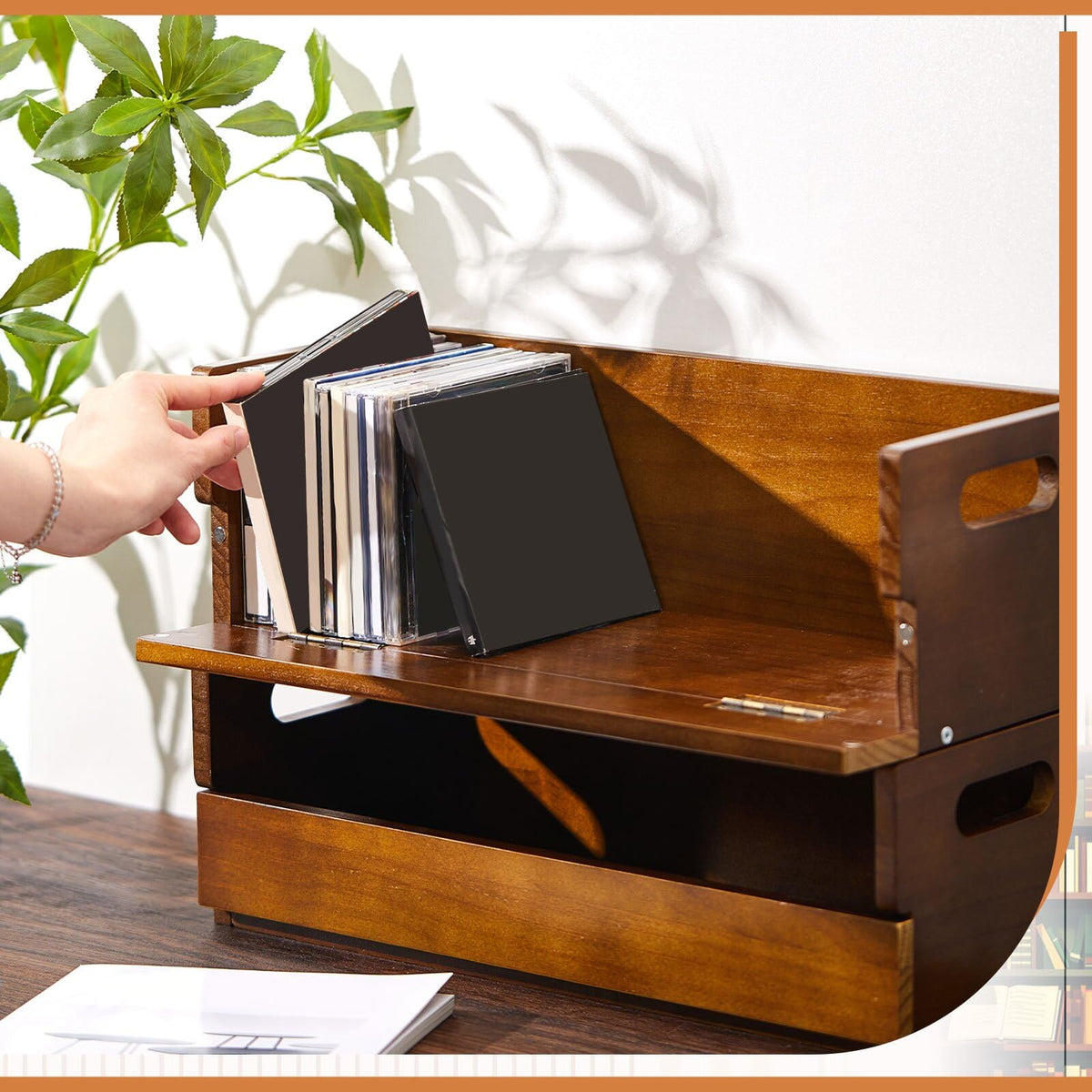 2 Set Wooden CD Storage Box Q8255