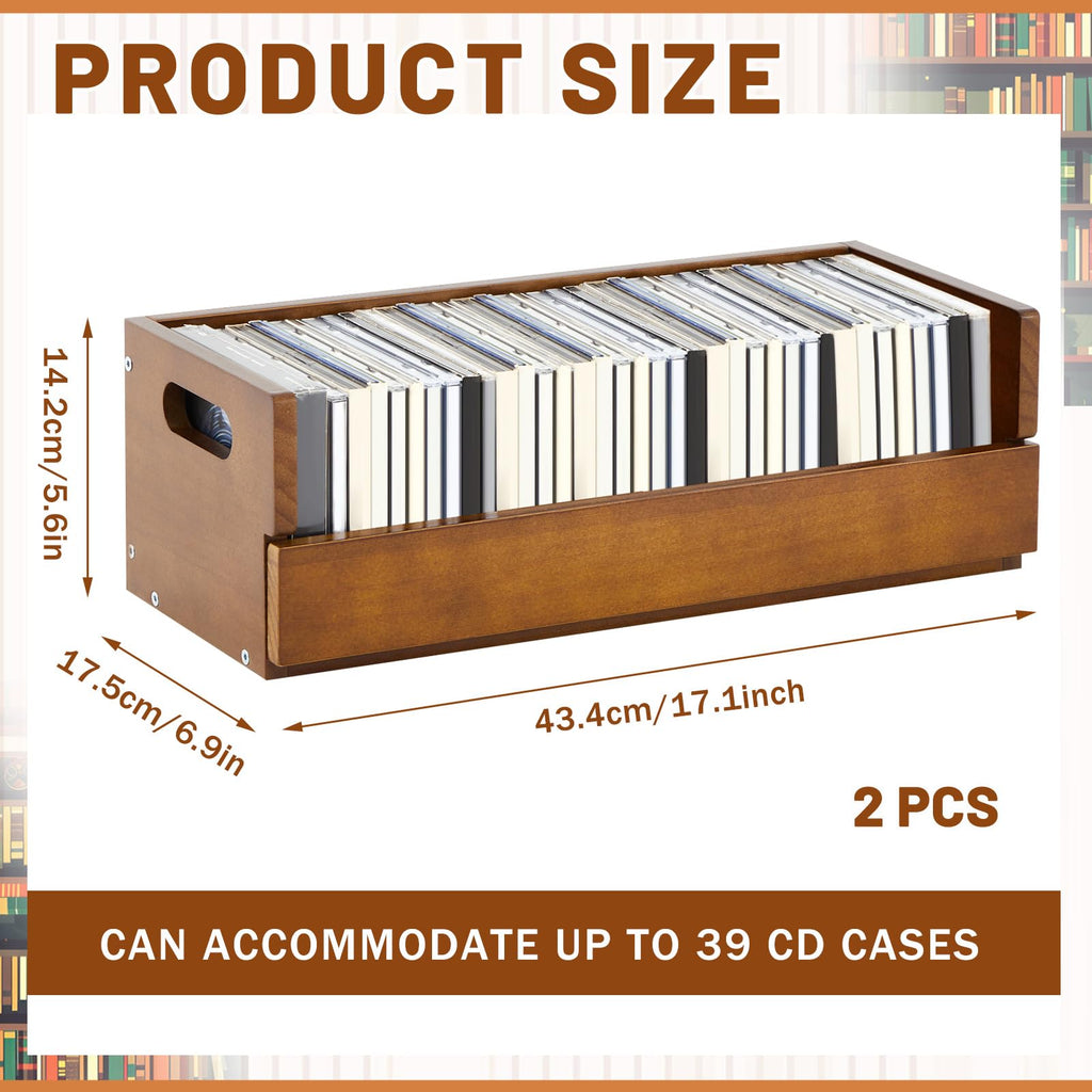 2 Set Wooden CD Storage Box Q8255