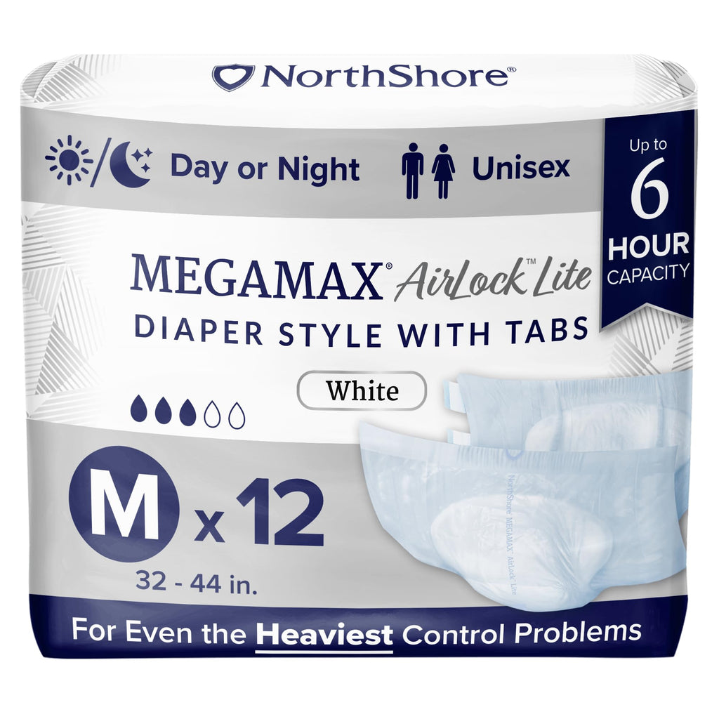 Adult Diapers with Tabs, Medium, 12 Count I4298