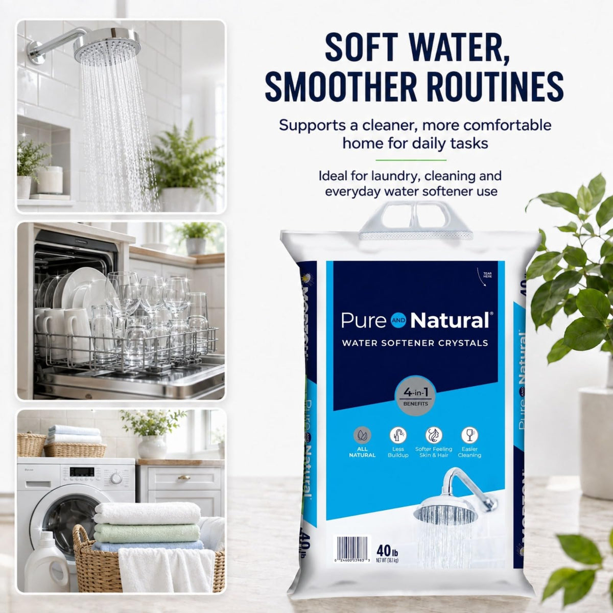 Water Softener Salt Crystals 40 lb 3 Pack B7138
