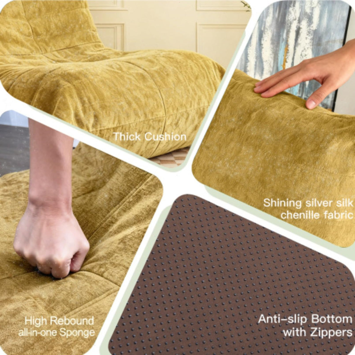 Memory Foam Flannelette Bean Bag Chair O289