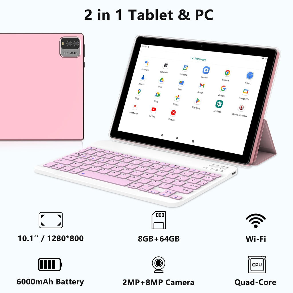 10 Inch Android Tablet with Keyboard 8GB+64GB F3473