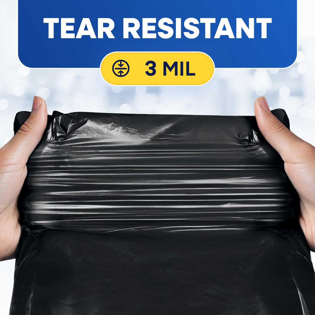 Black 42 Gallon 3 Mil Plastic Contractor Bags Pack of 20 A465