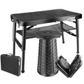 Black 4 Foot Folding Table and Stool S926723