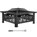 32 Inch Square Wood Burning Fire Pit Table X4524