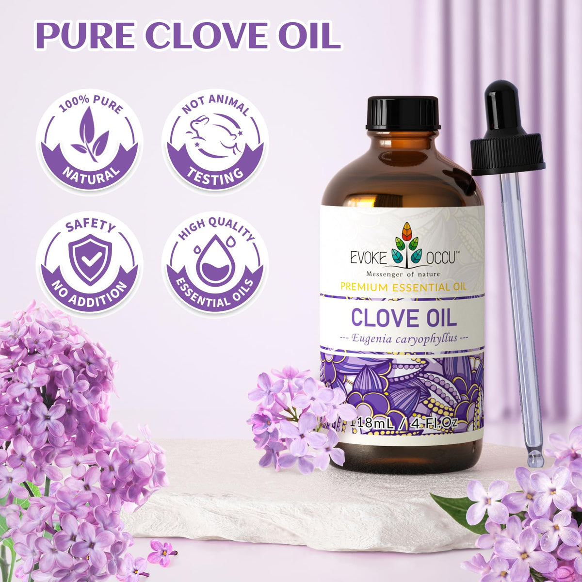 Clove and Lavender Essential Oil 4 Fl Oz N5200