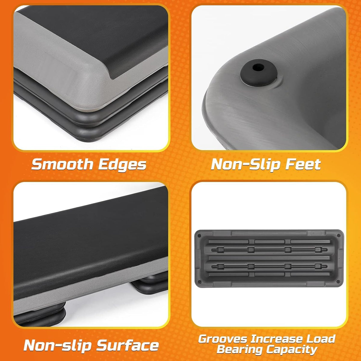 43'' Adjustable Aerobic Step Platform with 4 Stackable Risers G40571