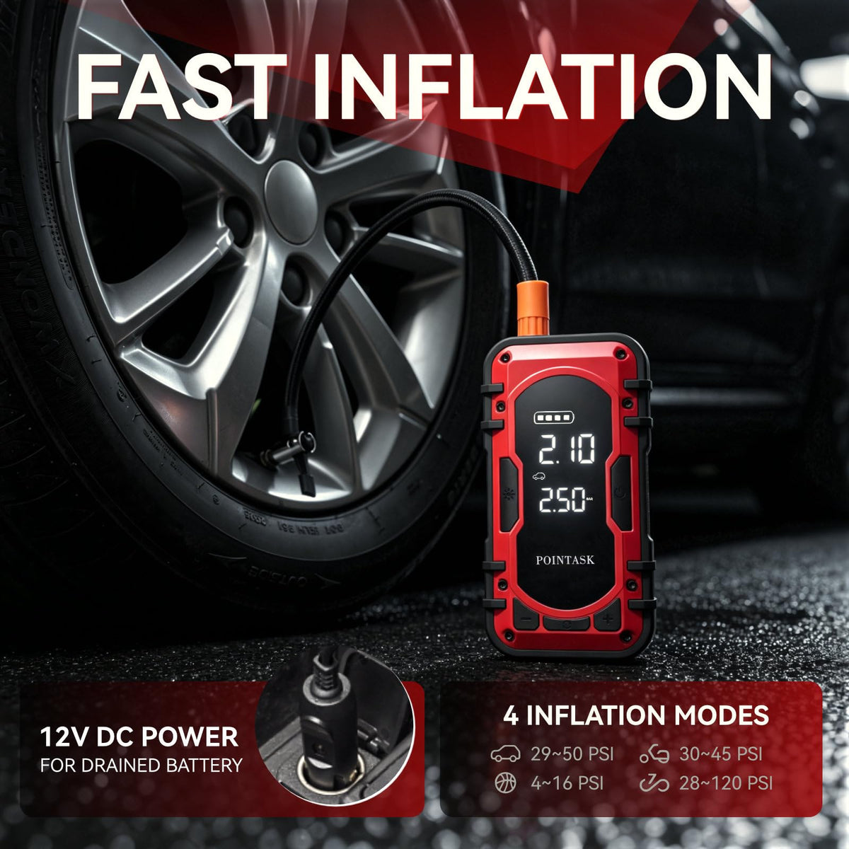 12V Portable Car Jump Starter with Air Compressor Q950