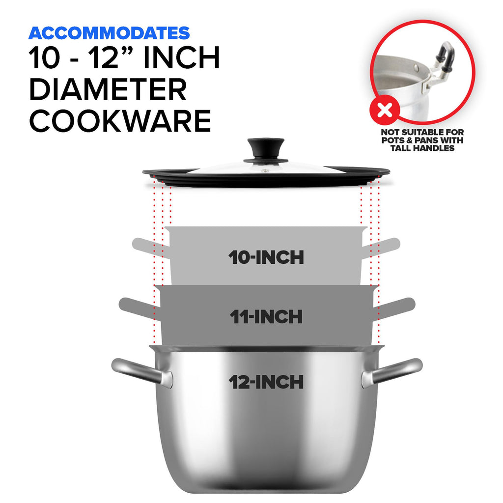 Silicone & Glass Universal Lid 10.5 to 12 Inches K78317