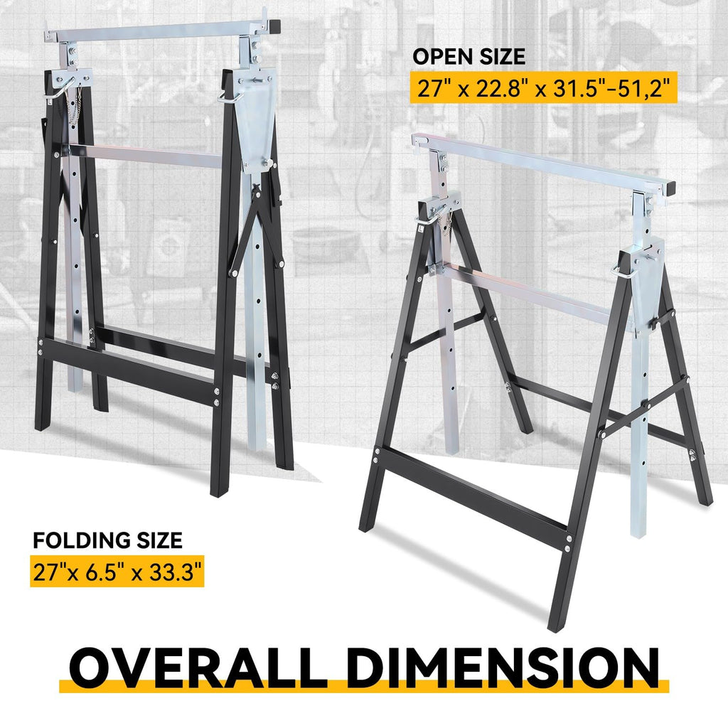 2-Pack 7-Level Adjustable Folding Sawhorse B649248