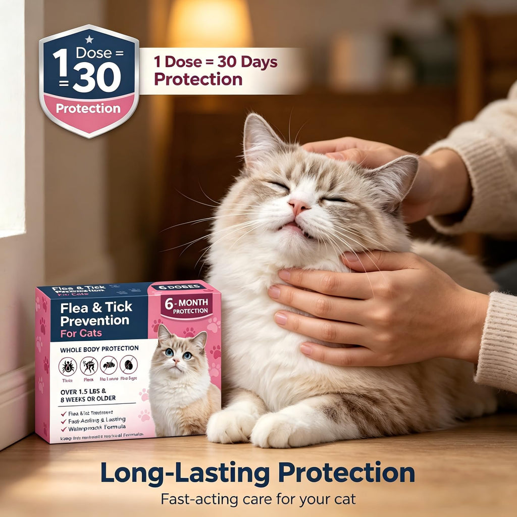 Topical Flea & Tick Cat Dewormer 6 Doses L502600