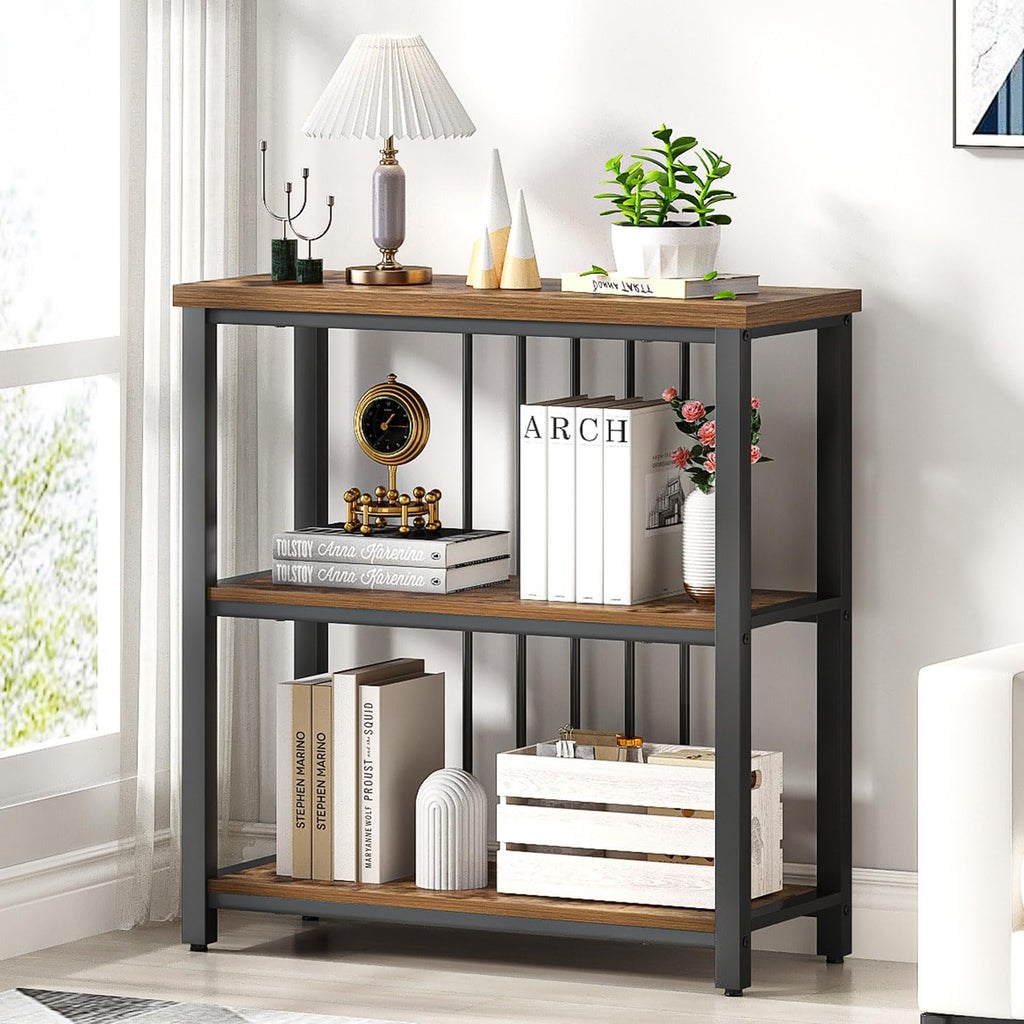 3 Tier Wood and Metal Bookshelf X3734