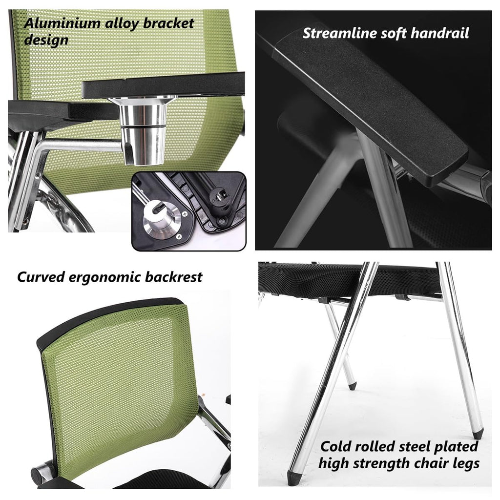Orange Mesh Folding Stackable Chair with Writing Board N601