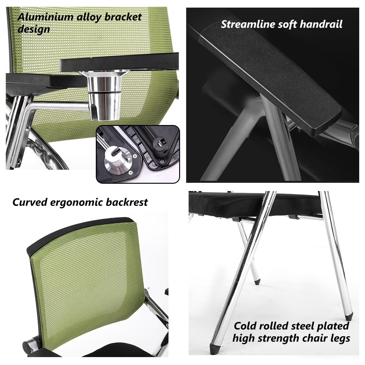 Orange Mesh Folding Stackable Chair with Writing Board N601
