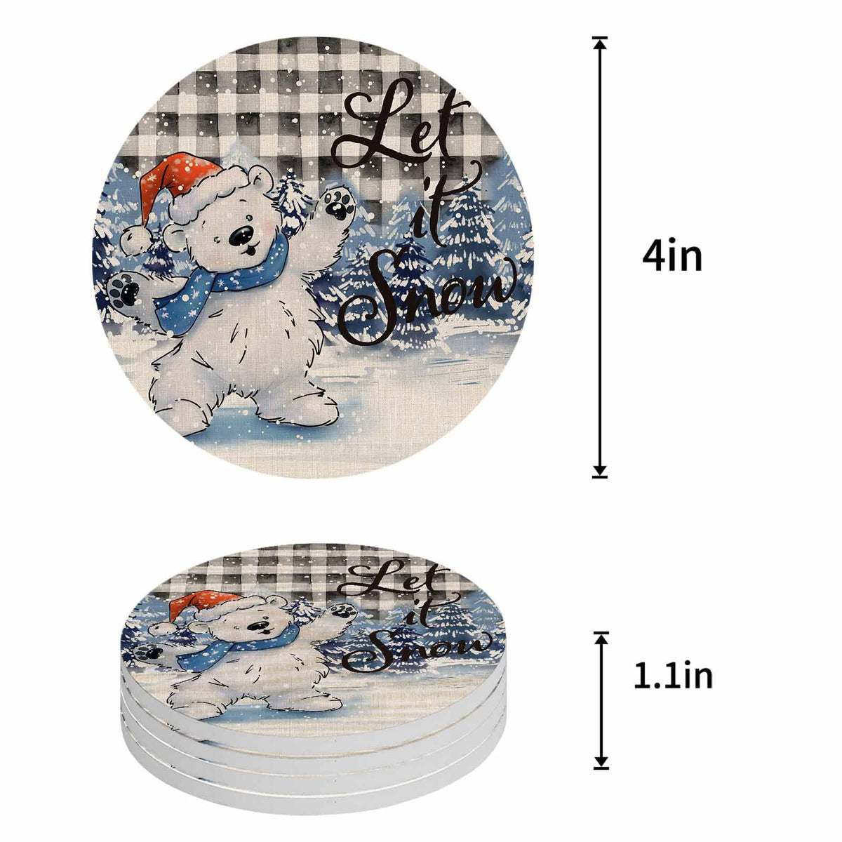 Set of 6 Ceramic Coasters with Cork Base H57139