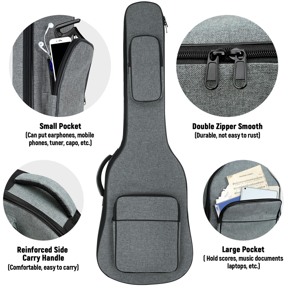 Padded Electric Guitar Gig Bag with Neck Strap I230282
