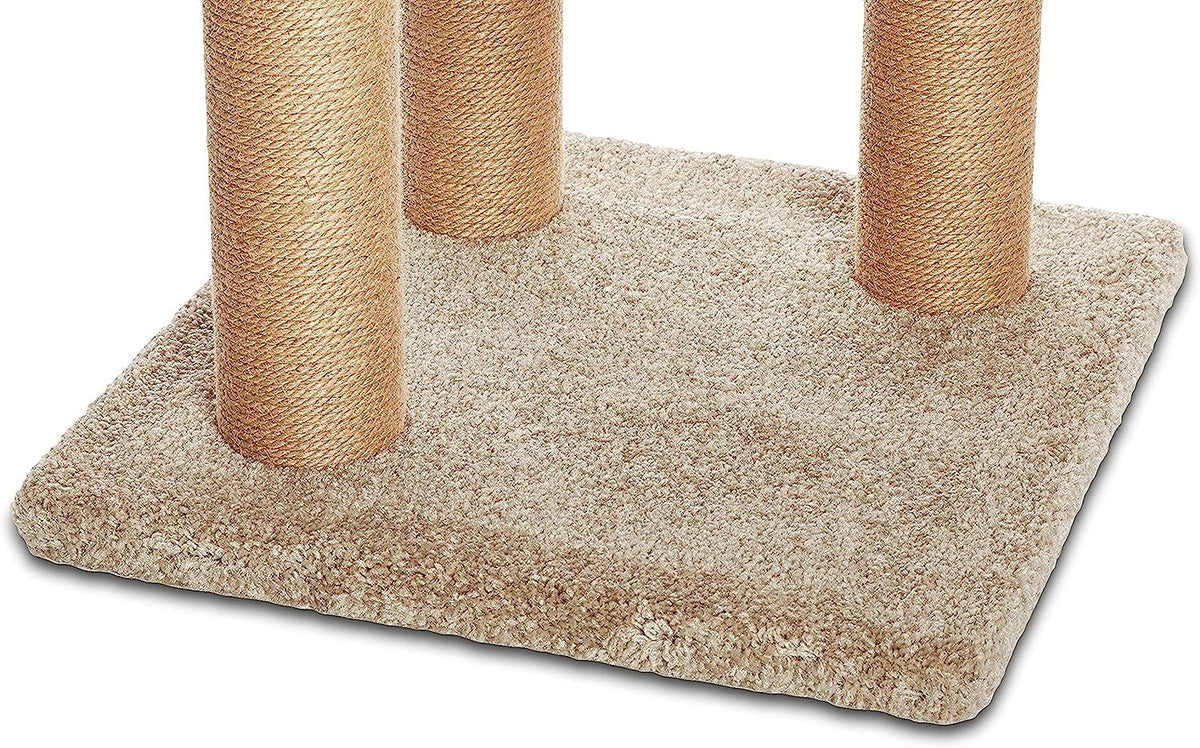 Beige Multi-Level Cat Tree Tower with Scratching Posts E40277