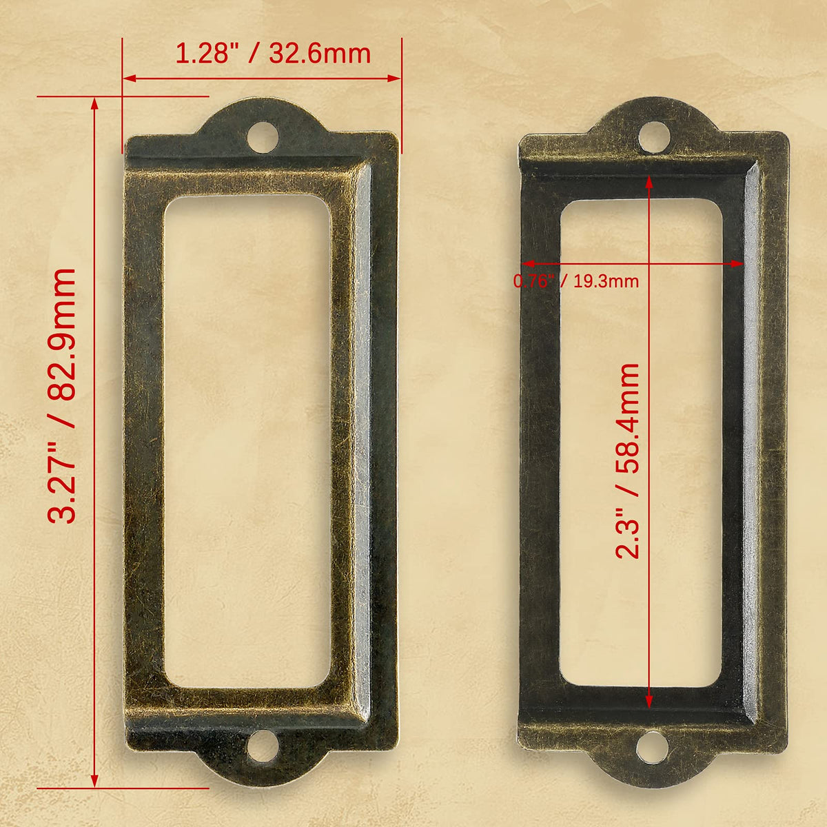 Bronze 3.3 Inch Label Holder 30 Pcs N2636
