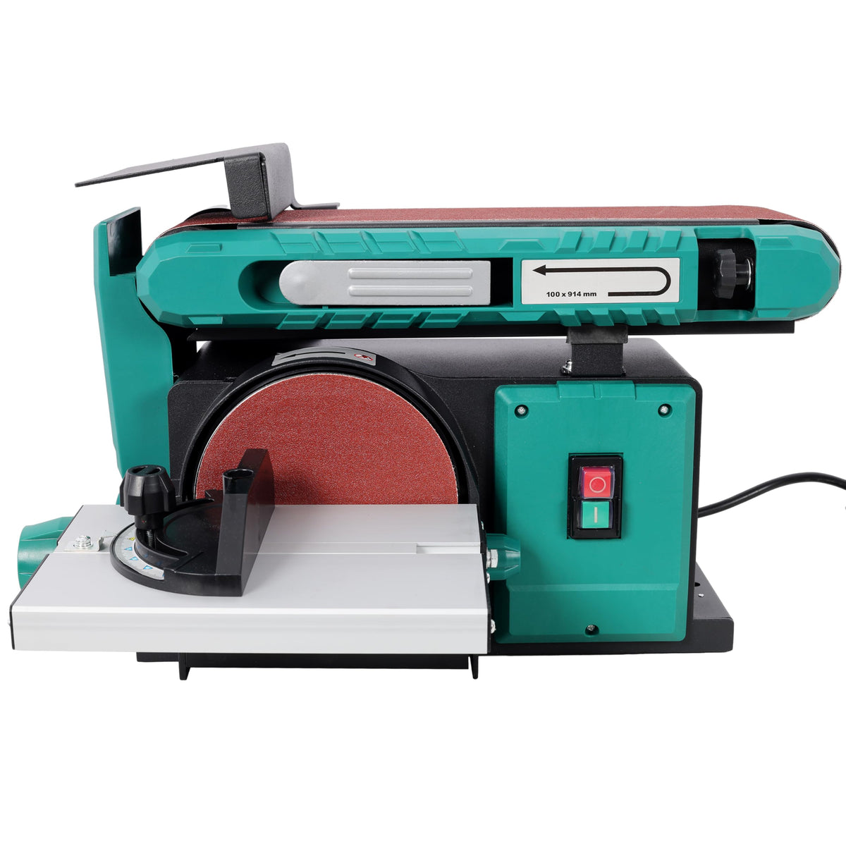 Benchtop Belt and Disc Sander 4x36 Inch Belt 6 Inch Disc Adjustable 0-90 Degree Tilt Green I256