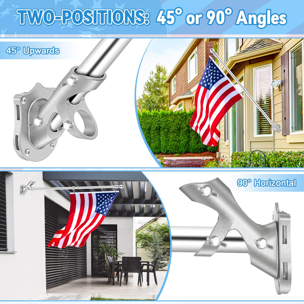 1" Metal Flag Pole Holder with 3 Fixed Holes O7738
