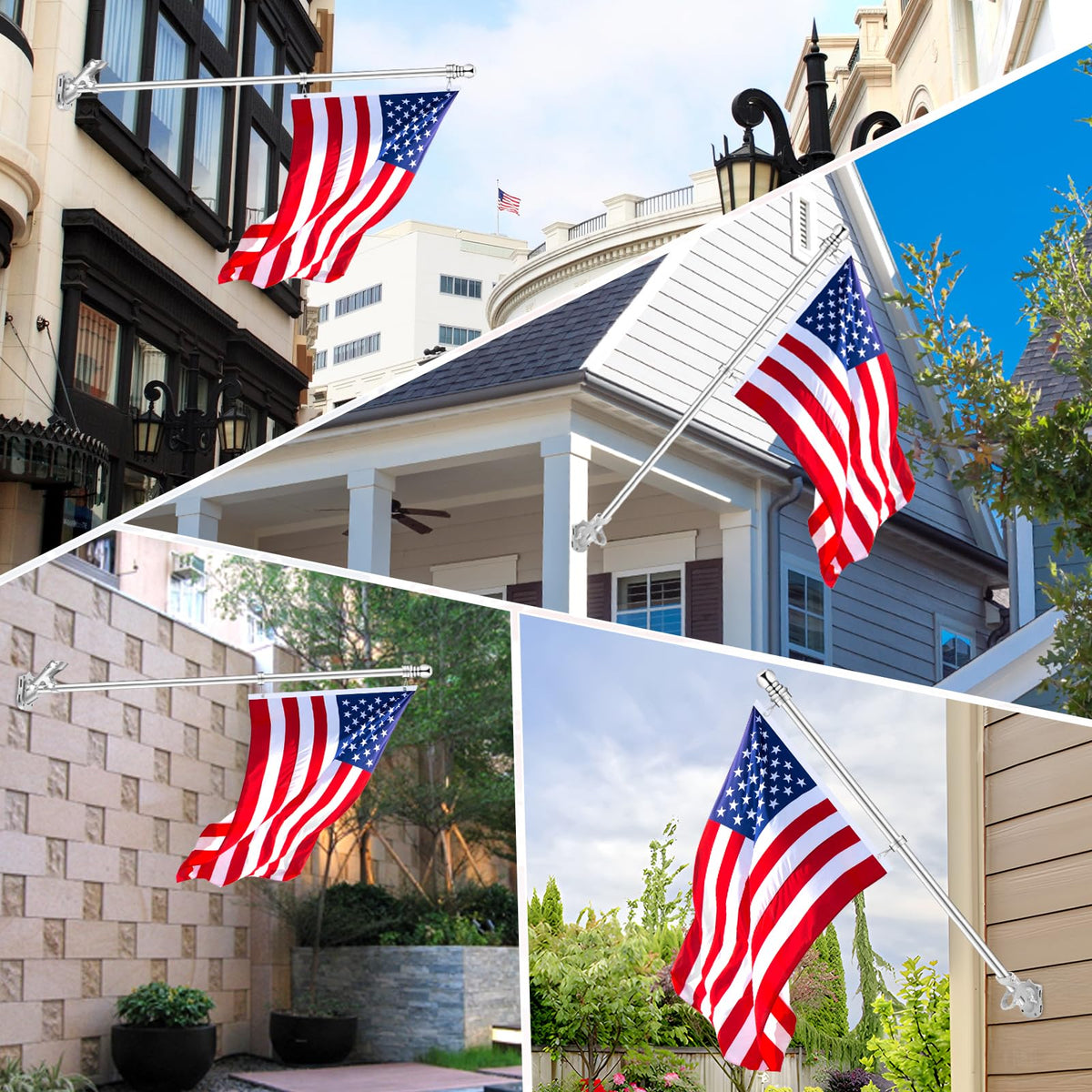 1" Metal Flag Pole Holder with 3 Fixed Holes O7738