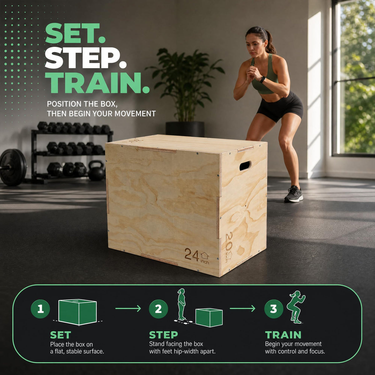 Non-Slip Wooden Plyo Box K1710
