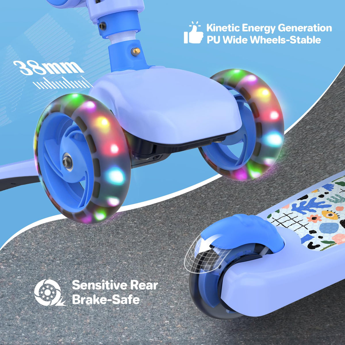 Kids 3 Wheels Scooter with Seat Z774512