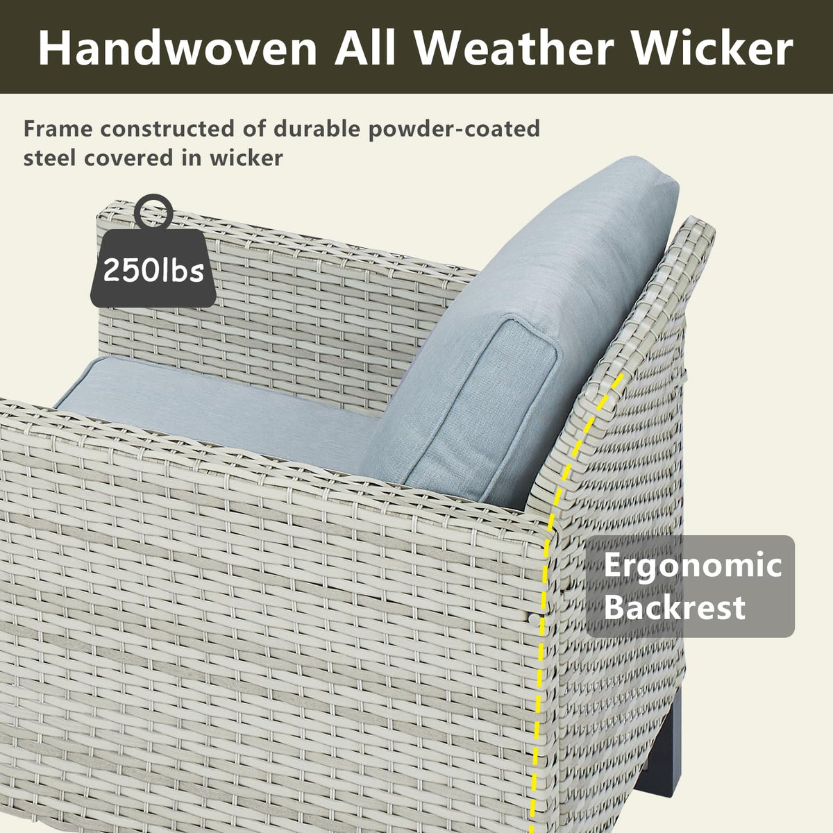 Wicker Patio Furniture Set of 5 O765