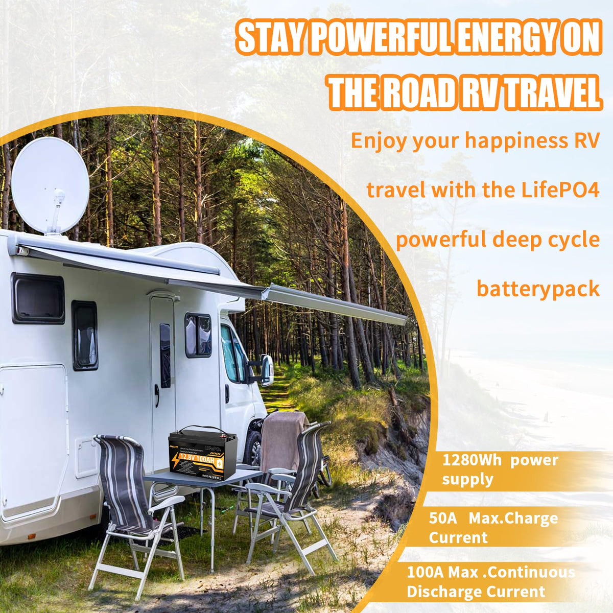 12V 100Ah LiFePO4 Deep Cycle Battery Z21353