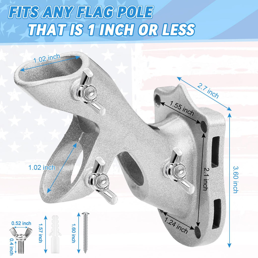 1" Metal Flag Pole Holder with 3 Fixed Holes O7738