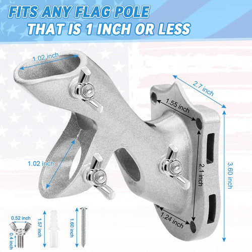 1" Metal Flag Pole Holder with 3 Fixed Holes O7738