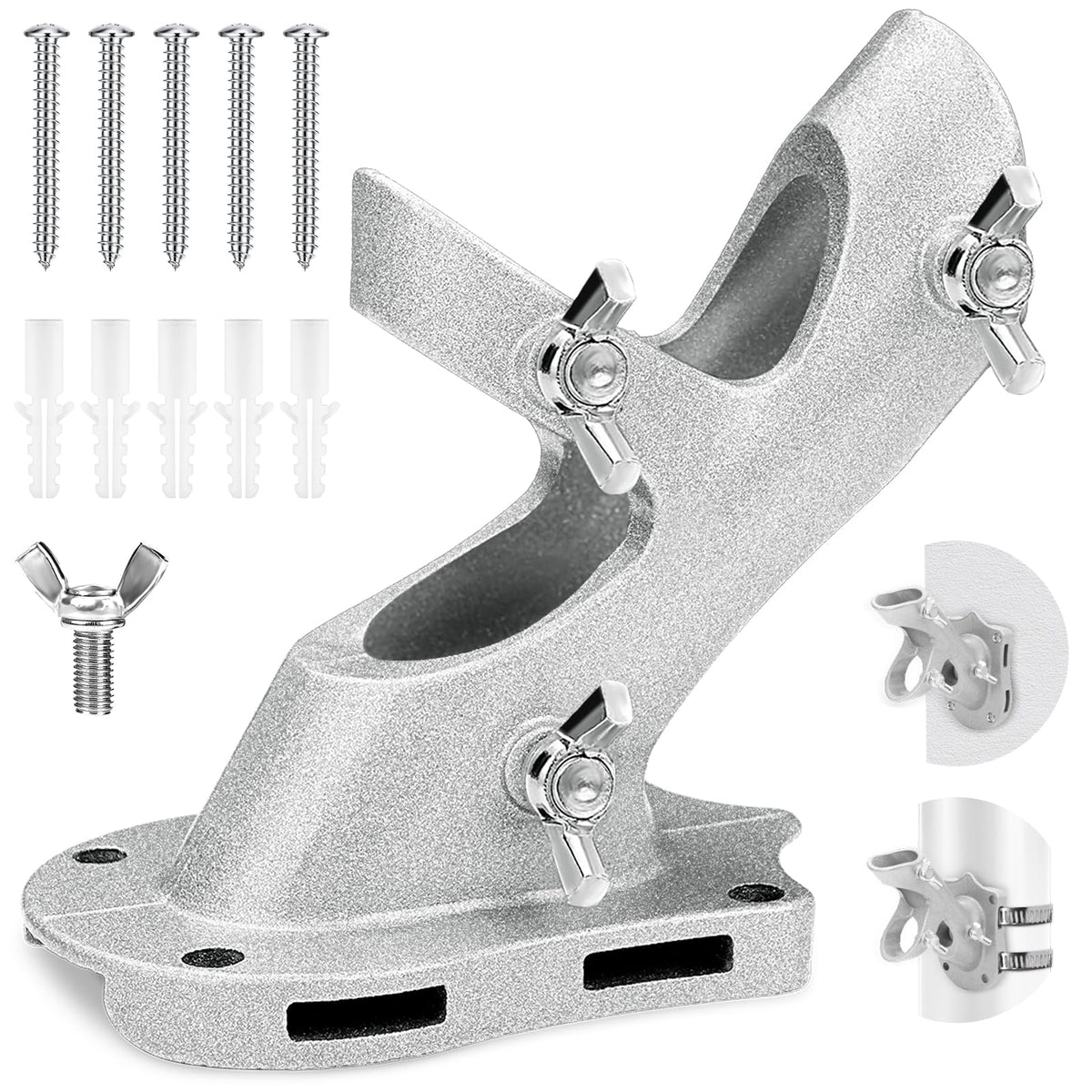 1" Metal Flag Pole Holder with 3 Fixed Holes O7738
