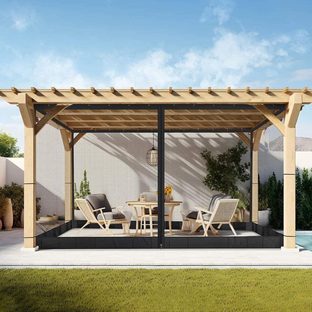 Mosquito Net 4-Panel Canopy Screen Wall with Zipper for 10 x 10' Gazebo Z4703