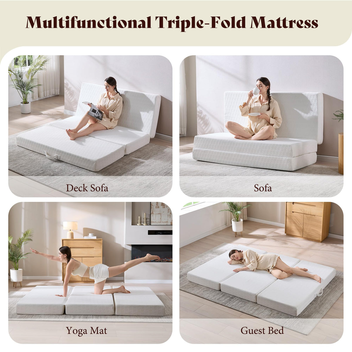 6" Full Tri-Fold Memory Foam Mattress Y438284