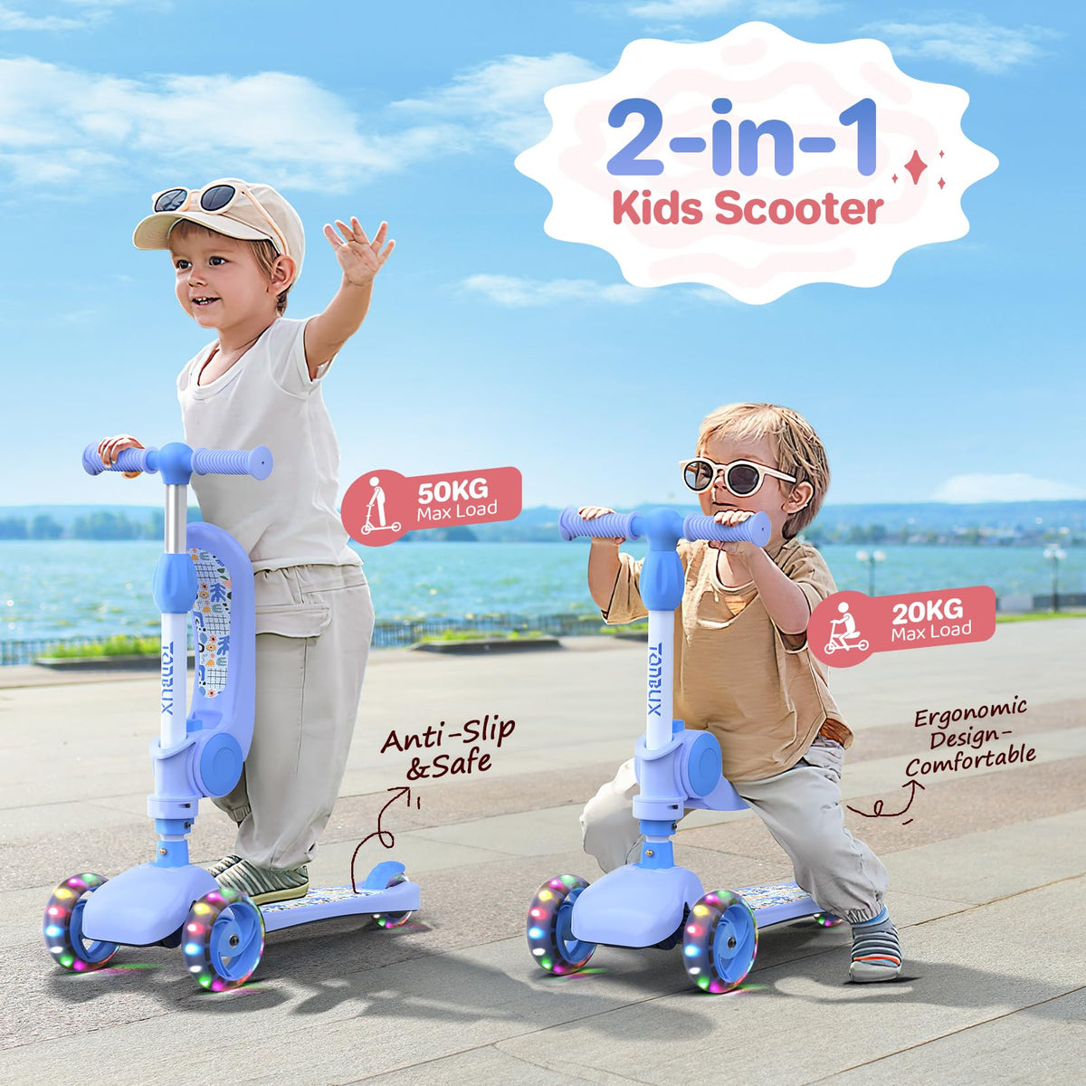 Kids 3 Wheels Scooter with Seat Z774512