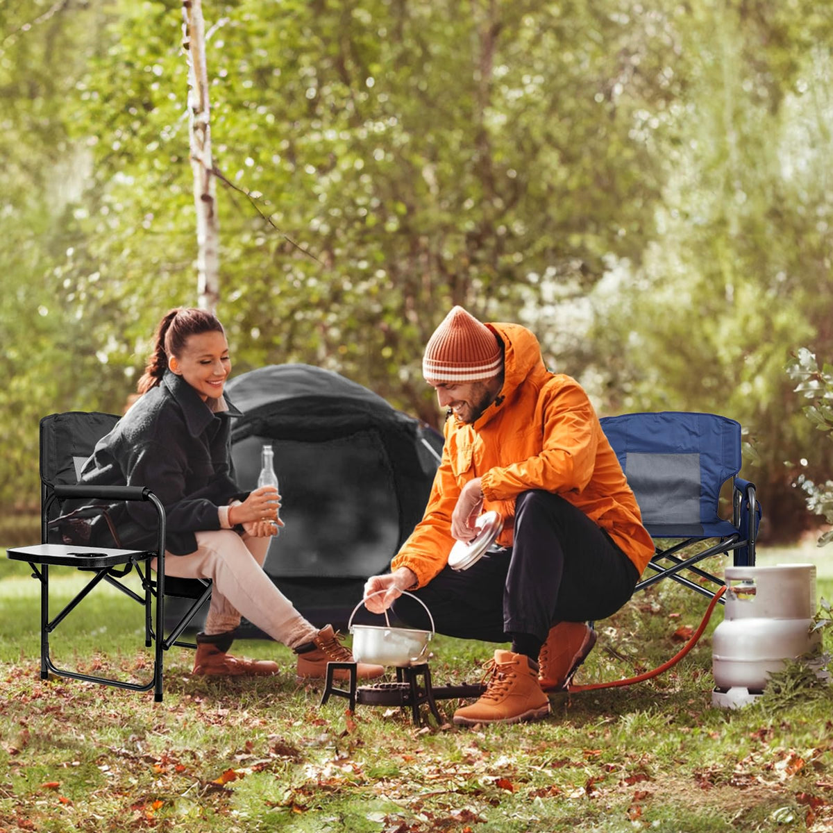 Camping Chairs, Folding Chairs for Outside, Directors Chairs Foldable Adults Heavy Duty, Support to 450LBS R10233
