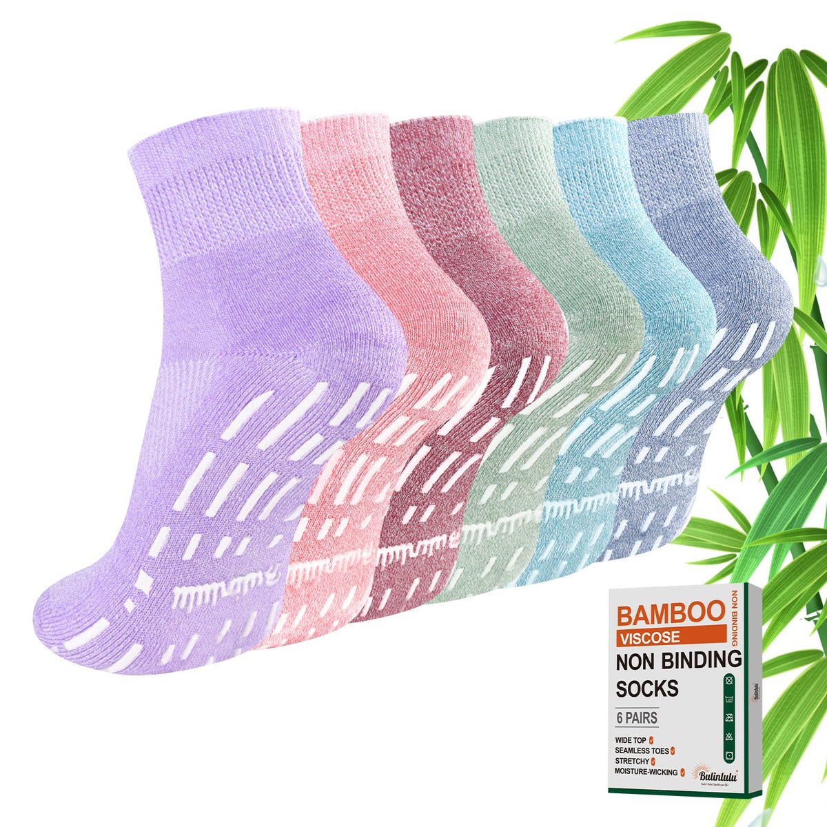 Non Slip Diabetic Ankle Socks 6 Pairs H802058