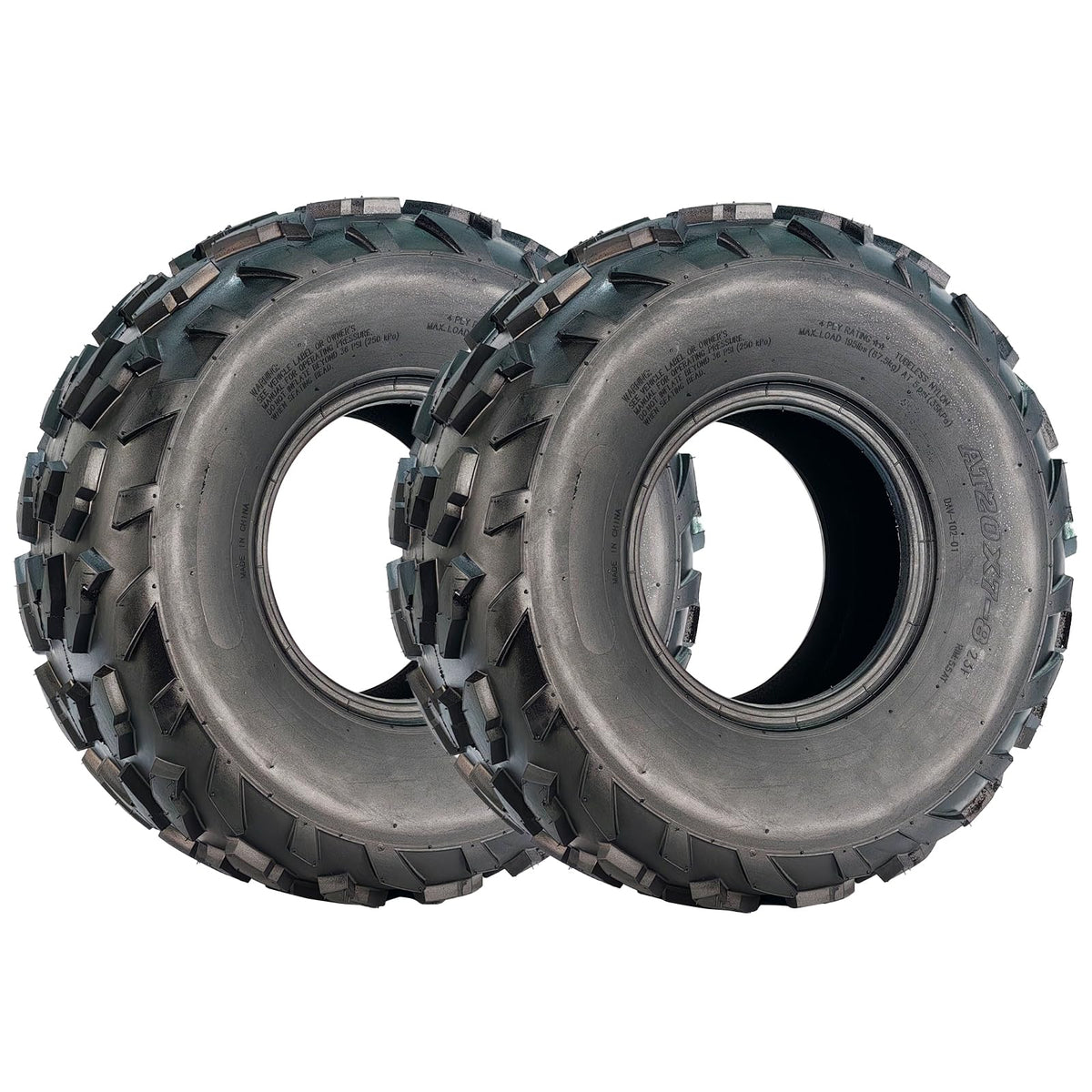 20x7-8 4 Ply Tubeless ATV UTV Tires Set of 2 V3413