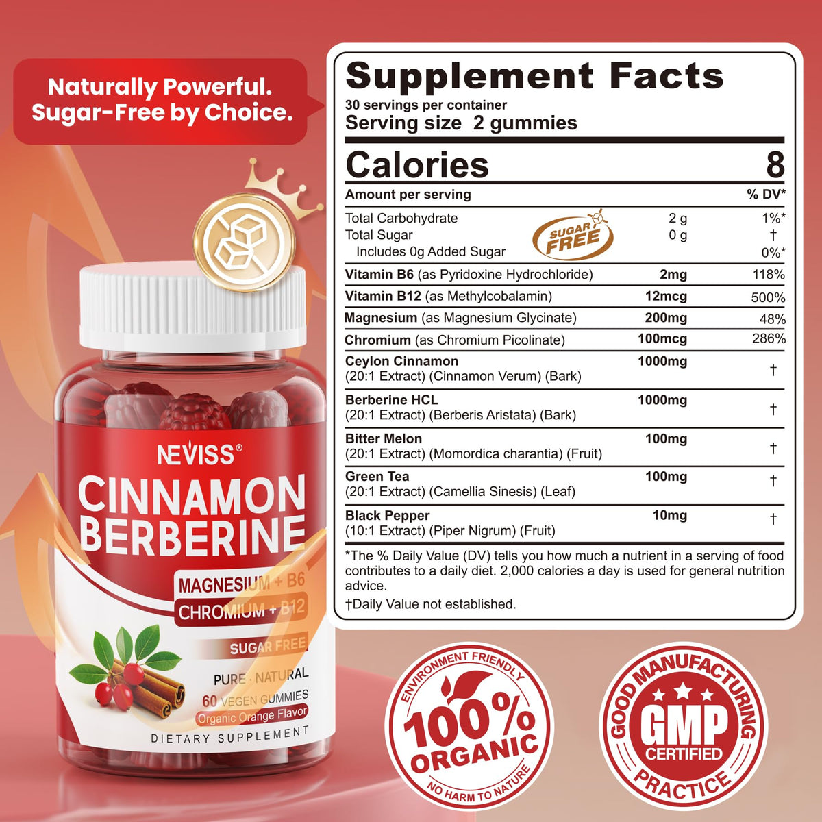 Sugar Free Vegan 2000mg Berberine Gummies V801