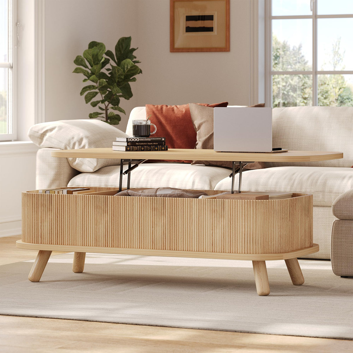 47" Lift Top Coffee Table with Storage A58541