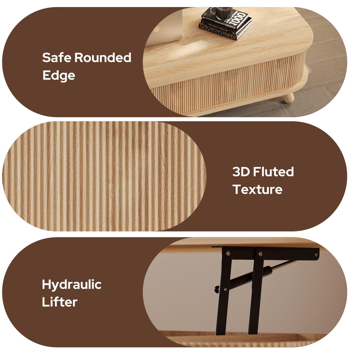 47" Lift Top Coffee Table with Storage A58541