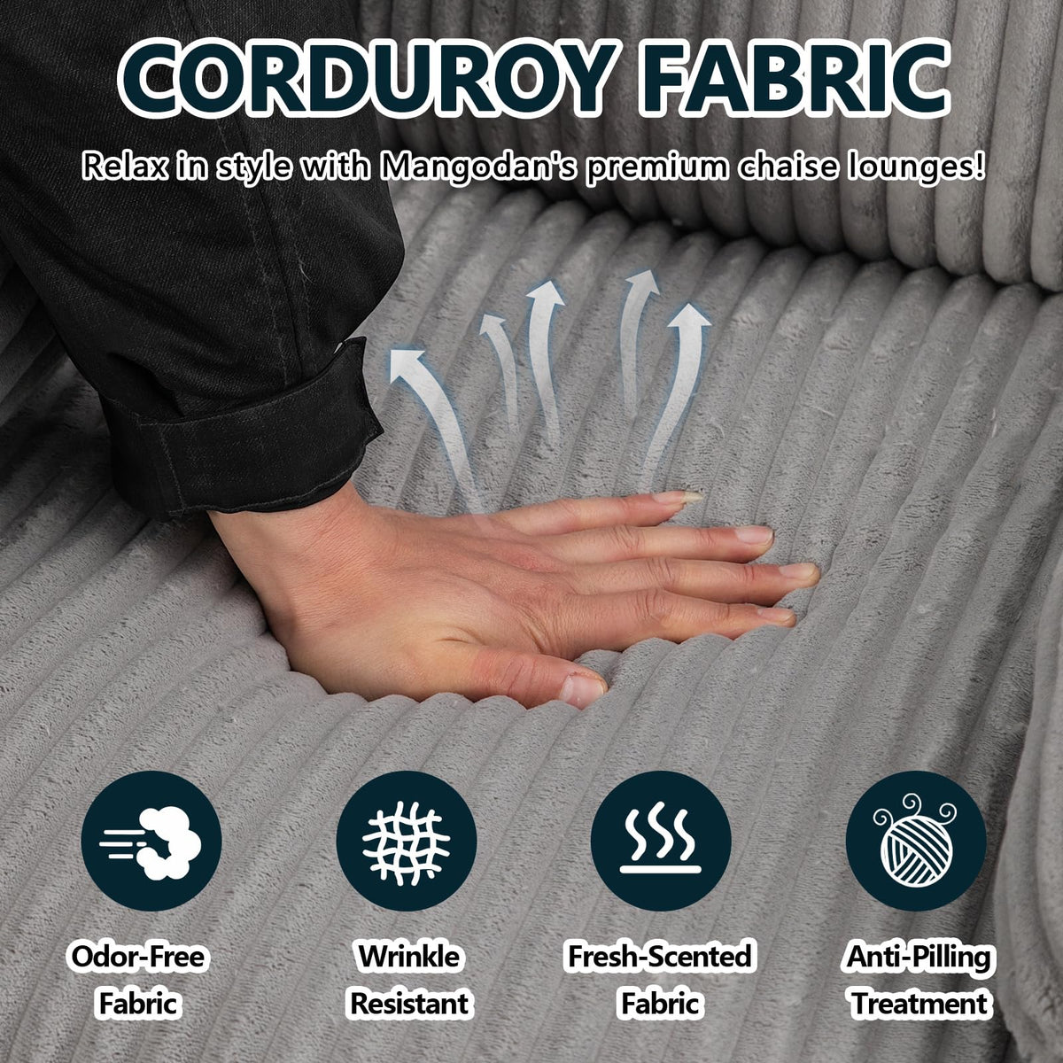 360° Swivel Rocking Corduroy Recliner T327477