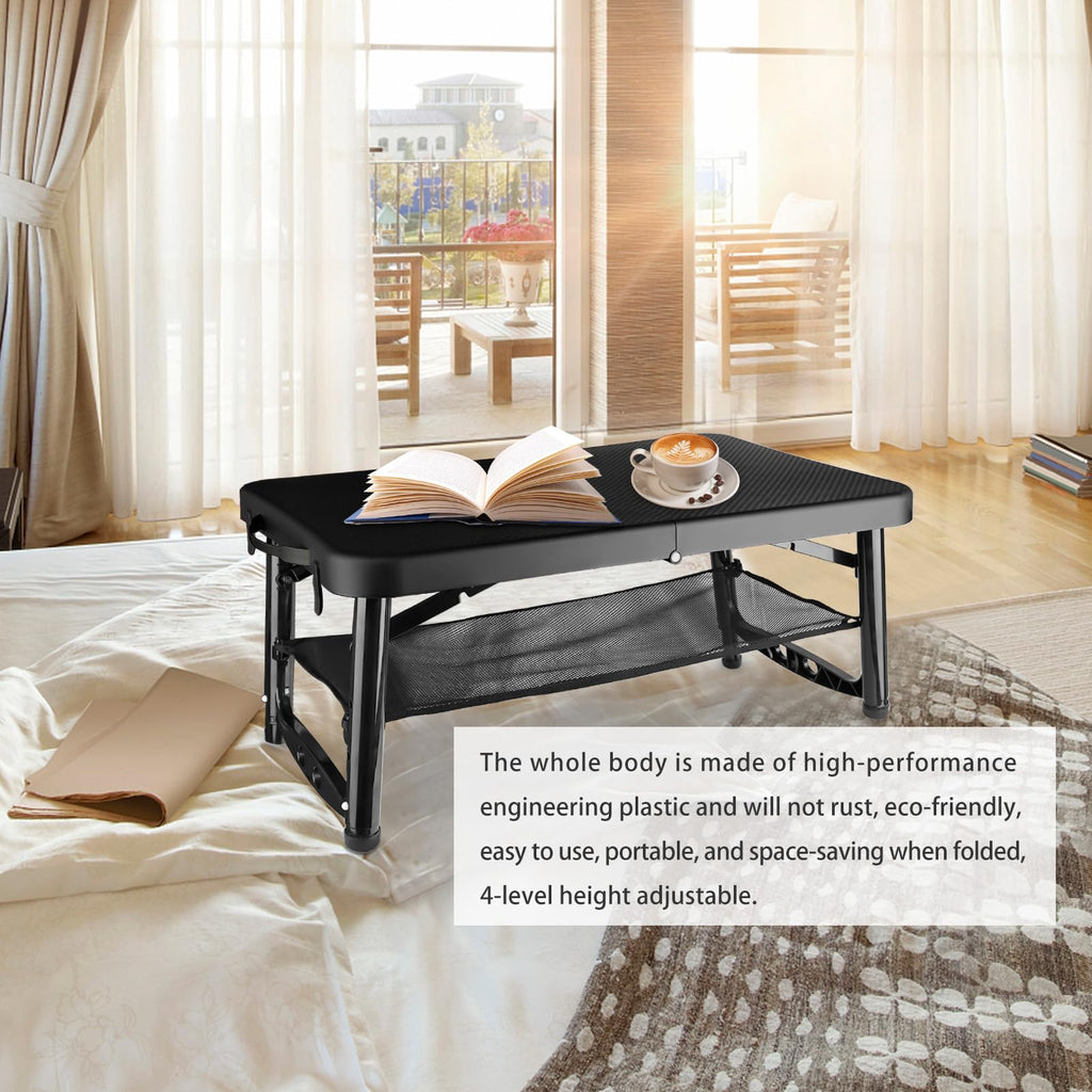 Black 4 Foot Folding Table and Stool S926723