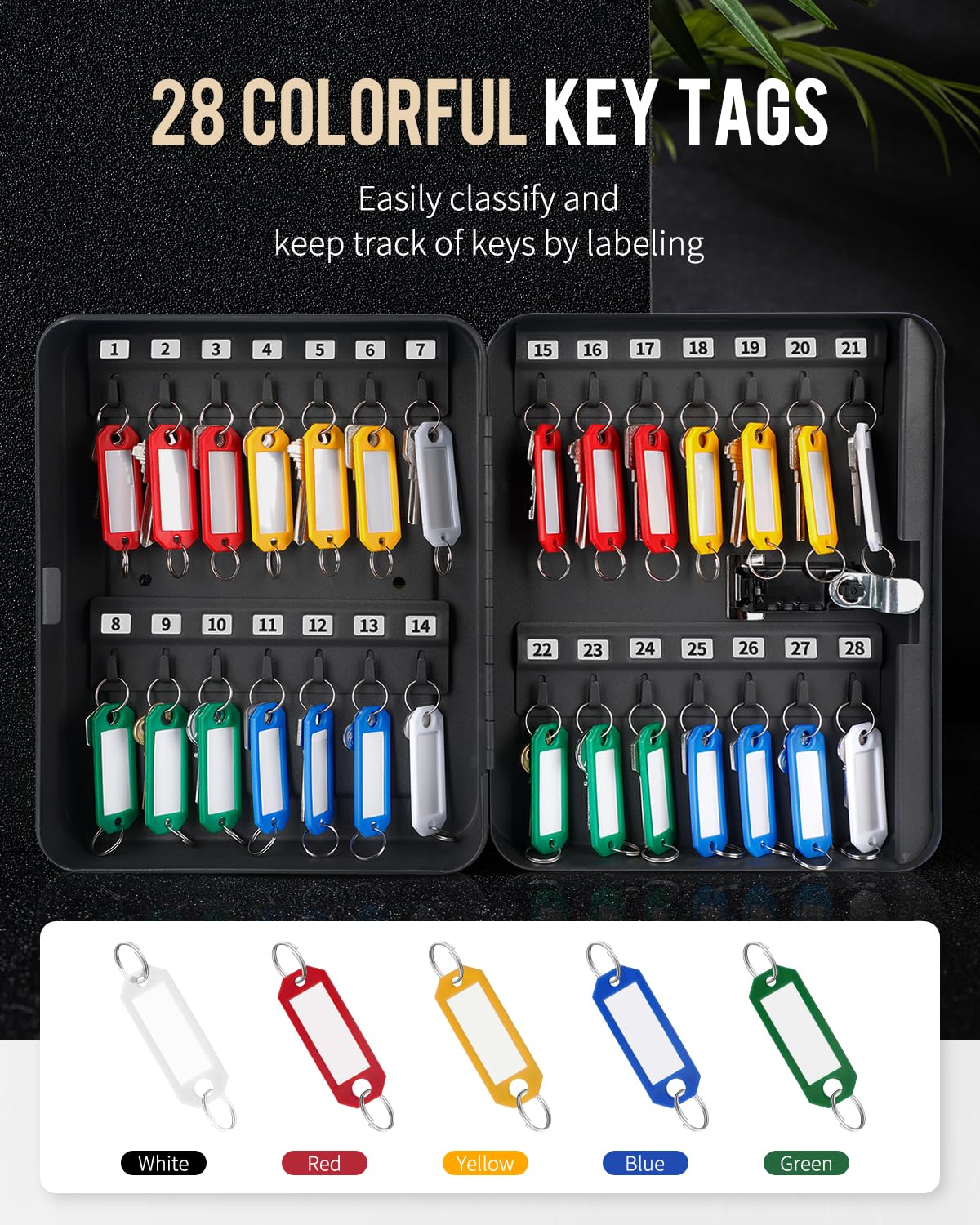 Black Steel Key Cabinet with Combination Lock J193