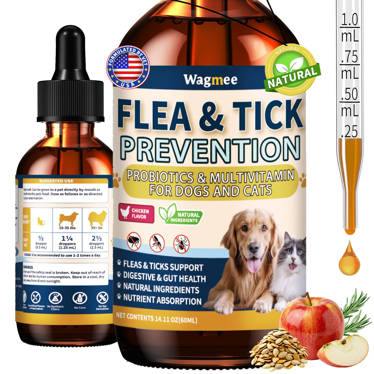Flea and Tick Prevention for Cats and Dogs Drops T4185