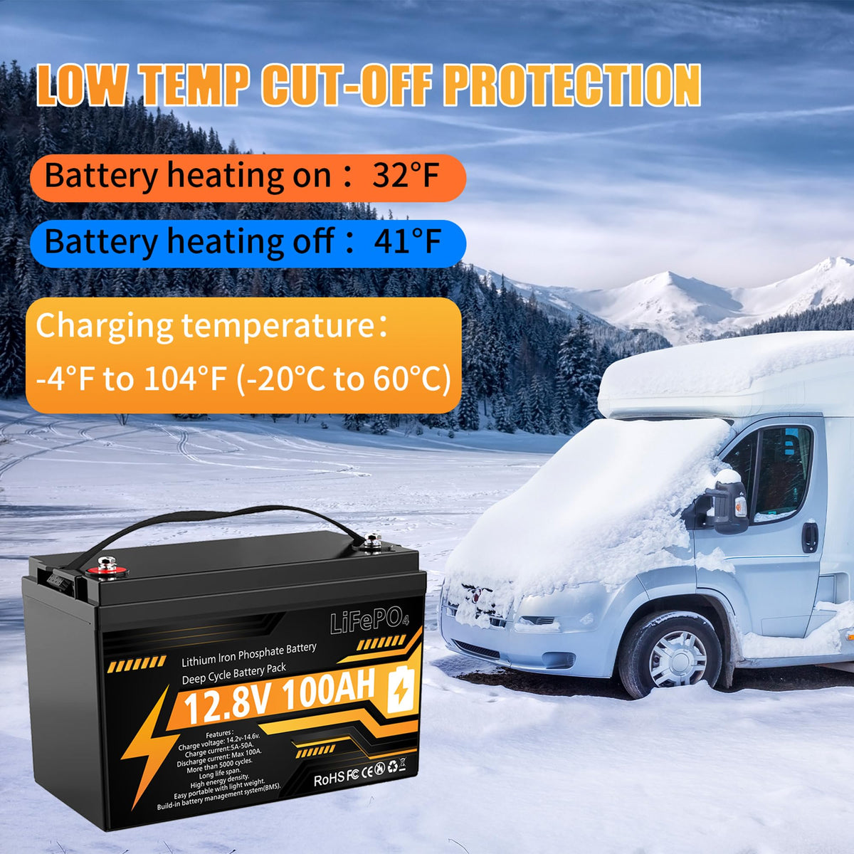 12V 100Ah LiFePO4 Deep Cycle Battery Z21353