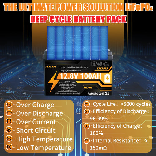 12V 100Ah LiFePO4 Deep Cycle Battery Z21353