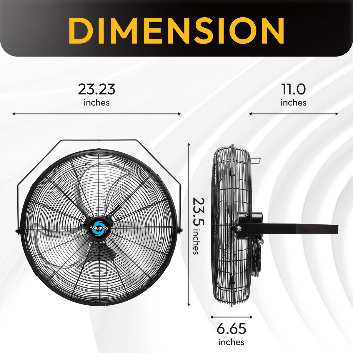 20 Inch High Velocity Industrial Wall Fan, 4750 CFM, 3-Speed, Black B297