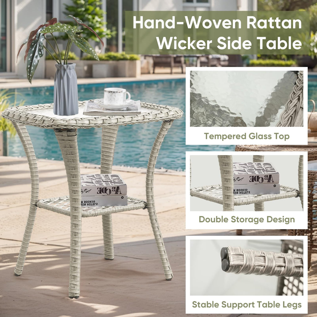 5 Piece Outdoor Swivel Rocker Chairs with Ottomans R891